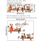 Kitchen Supplies Pattern Wall Sticker Kitchen Restaurant Background Decoration Mural Room Decor Self-adhesive Wallpaper Decals