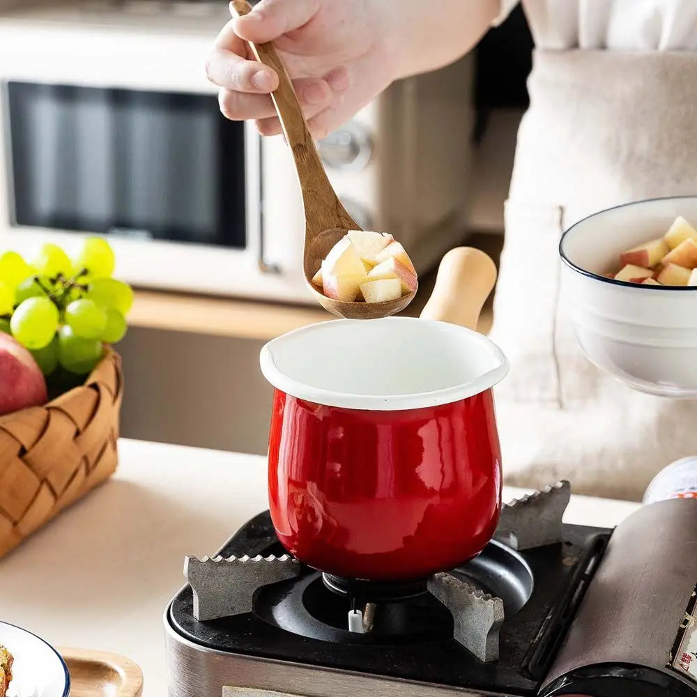 Mini Wooden Handle Kitchen Accessories For Gas Stove Induction Cooker Breakfast Baby Cookware Milk Pot Cooking Pot Soup Pot