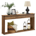 VASAGLE Console Table, 63 Inches Sofa Table, Narrow Entryway Table, Entry Table with 3 Drawers, Bottom Shelf, Metal Corners
