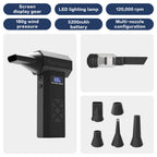 Powerful Turbo Fan X3 Electric Air Duster with 3 Gear 130000RPM 52m/s Brushless Portable Dust Blower Gun Cleaning Blower Tool