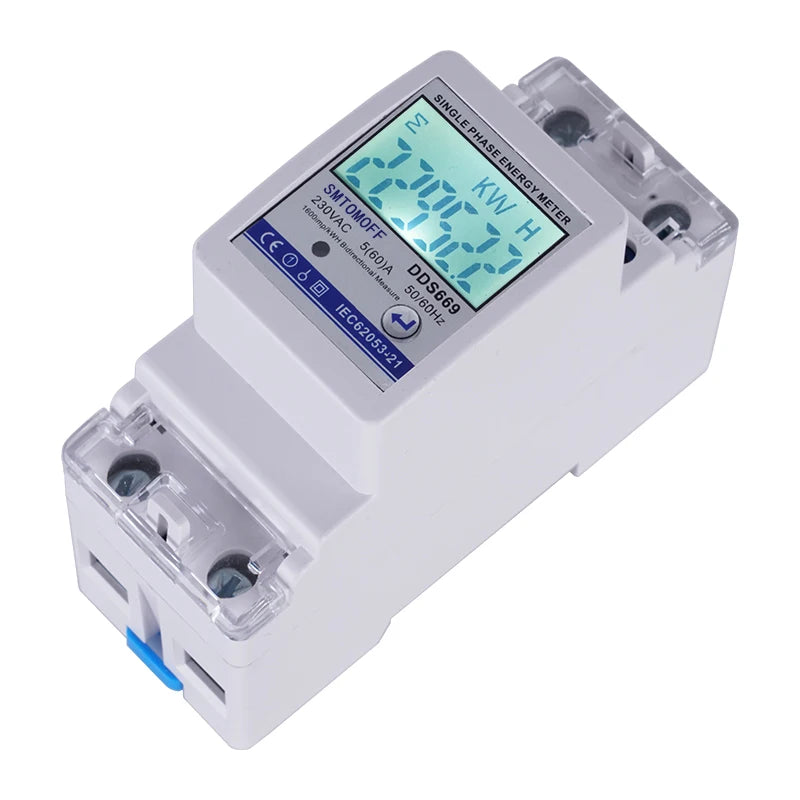 Multifunction 230V Bi-directional Energy Meter Import Export KWH Solar PV Power Voltage Current Frequency R485 Communication