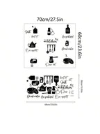 Food tableware English kitchen creative detachable PVC wall stickers decorate and beautify the room living room stickers