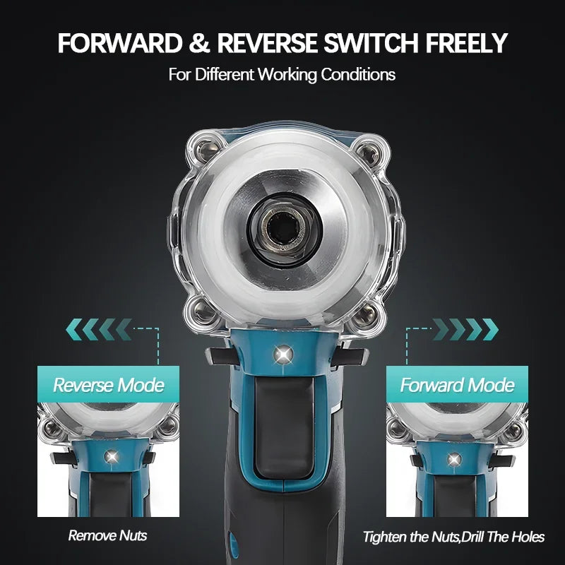 NEW Cordless compact impact wrench, 2300RPM 520N·M brushless motor, lithium-ion drive, suitable for 18V Makita battery