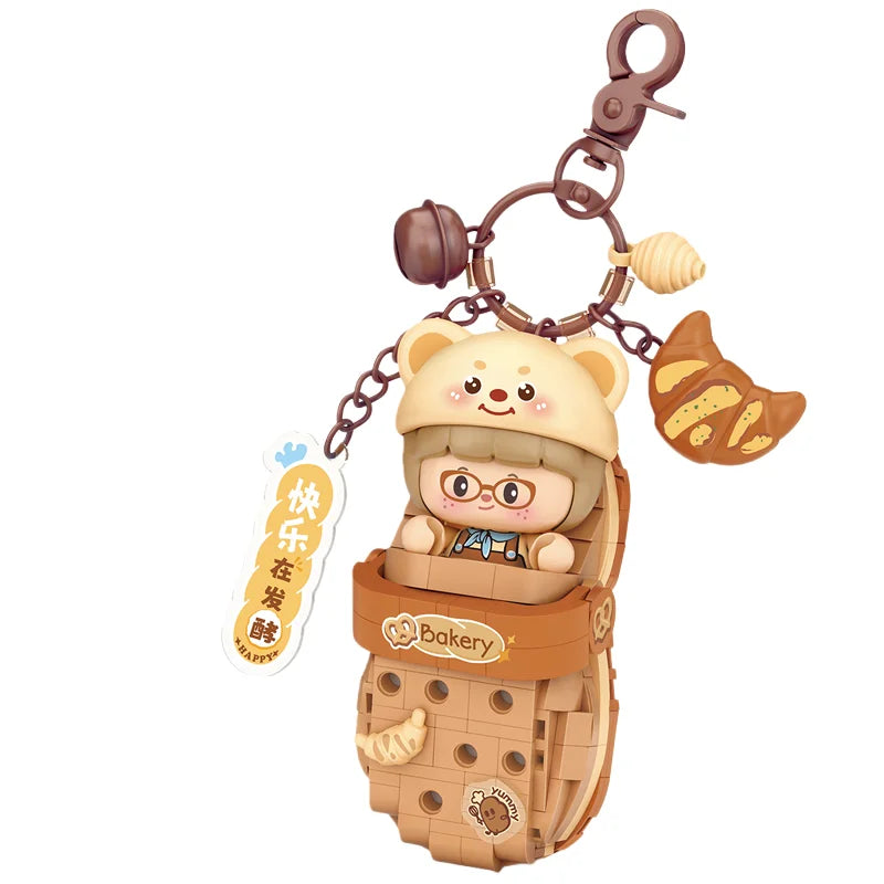 LOZ Panda Big Head Shoes Keychain Model Assembly Toy Home Creative Ornament Building Blocks Set Boys and Girls Birthday Gift