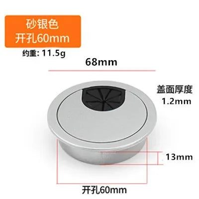 Dual Usb 50 53 60 80mm Wire Hole Cover Round Home Office Table Outlet Port Line Box Computer Desk Cord Grommet Cable Organizer