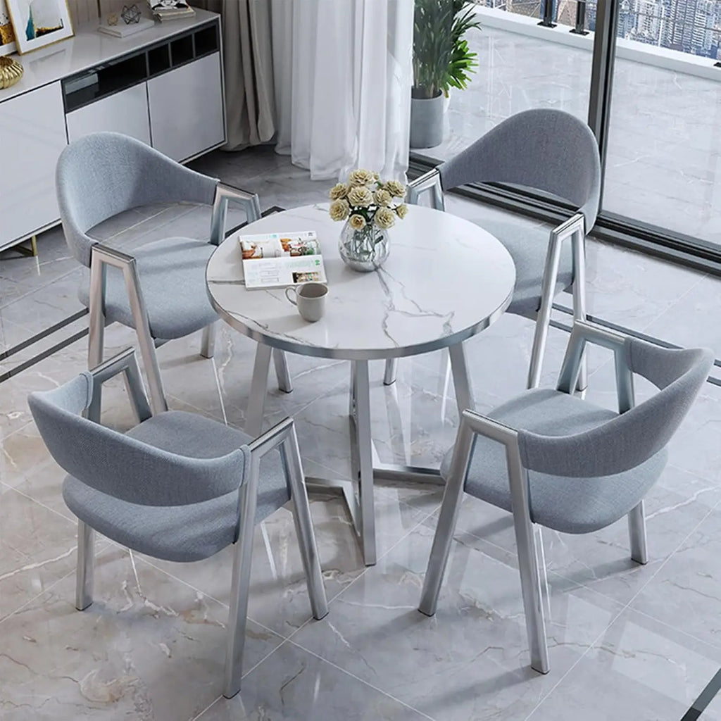 Modern Round Dining Table Set with 4 Chairs