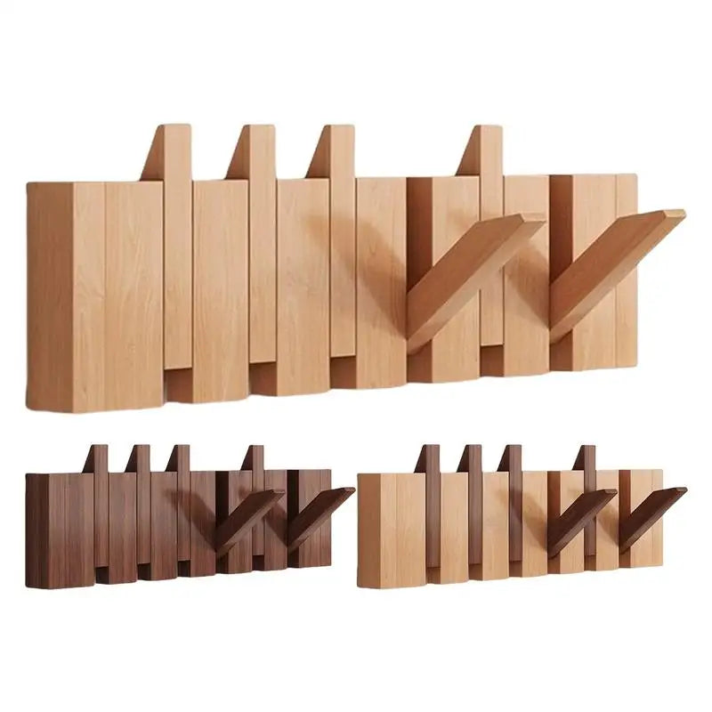 Wood Wall Coat Rack Clothes Organizer Piano Keys Clothes Dress Hanger Shelf Hat Backpack Dressing Rooms Storage Hanger Space