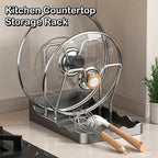 Multifunctional Kitchen Storage Rack Pot Lid Cutting Board Spatula Organizer - Space-Saving Kitchen Accessory