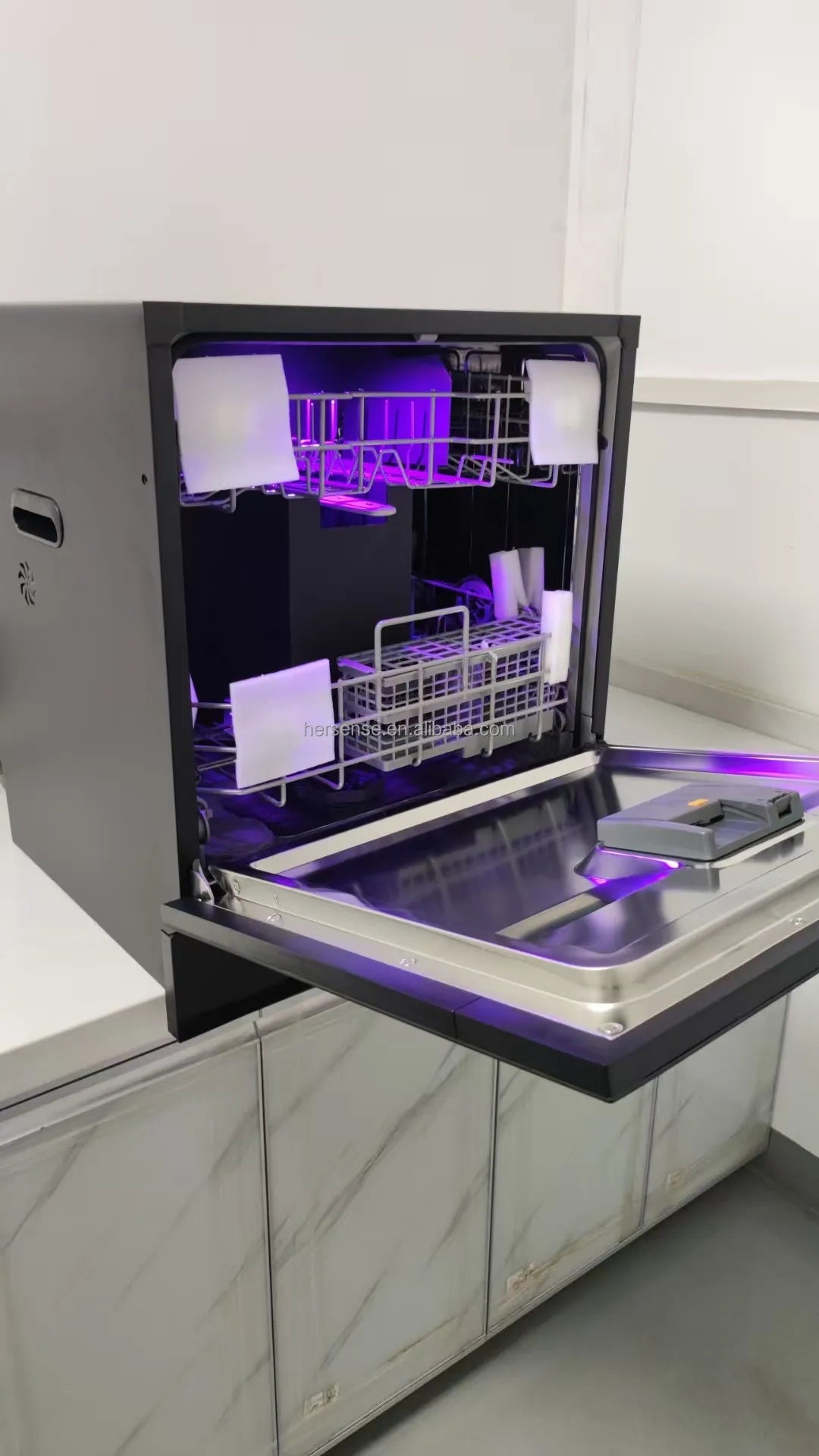Kitchen Built In Dishwasher Machine Auto 13 Sets 220V 110V USA EU Black White Color Drawer Smart Dish Washer For Home Stock