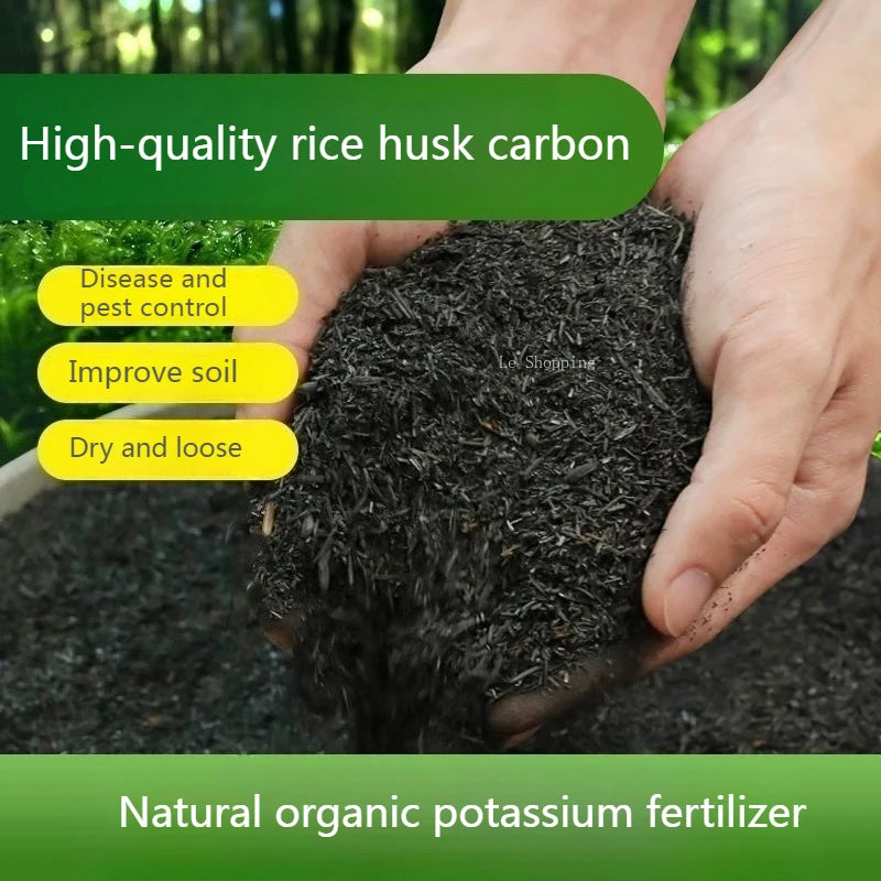 Rice Husk Charcoal Natural Organic Farm Fertilizer Potassium Fertilizer Horticultural Planting Flower Vegetable Soil Improvement