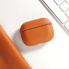 For AirPods Pro 3 Lychee Pattern Cowhide Leather Case for Airpods 4 3 2 1 Pro All-inclusive Earphone Protection Handmade Cover