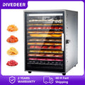 DIVEDEER 800W 12 Tier Food Dehydrator Commercial Stainless Steel Fruit Dryer Vegetable Fruit Meat Dryer