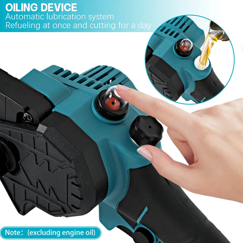 8 Inch Brushless Cordless Oil Electric Chain Saw Rechargeable Garden Wood Logging Pruning Saw Power Tools For Makita 18V Battery