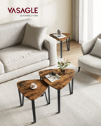 VASAGLE Nesting Coffee Tables, End Tables Set of 2 for Living Room Bedroom, Industrial Small Stacking Side Tables