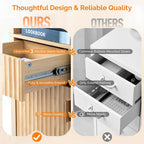 Fluted Bathroom Floor Storage Cabinet with Fluted Door 3 Drawers,Modern 12 Inch Deep Short Bathroom Storage Cabinet Organizer