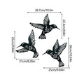 DDPNKL 3Pcs/Set Black Metal Hummingbird Wall Decor Hollow Out Iron Art Bird Sculpture Ornament Waterproof Hanging Figurines