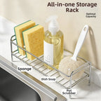 Stainless Steel Kitchen Sink Storage Rack Waterproof Anti-rust Cosmetic Storage Stand Non-Slip Save Space Dishcloth Organizer