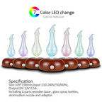 Aroma Essential Oils Diffuser Nebulizer Wooden Glass Air Fragrance Ele