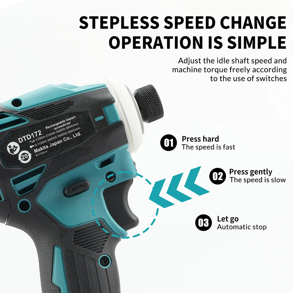 Makita DTD172 Wireless Drills Charging Drill Brushless Driver 18V Electric Screwdriver Impact Hand Electric Drill Electric Tool