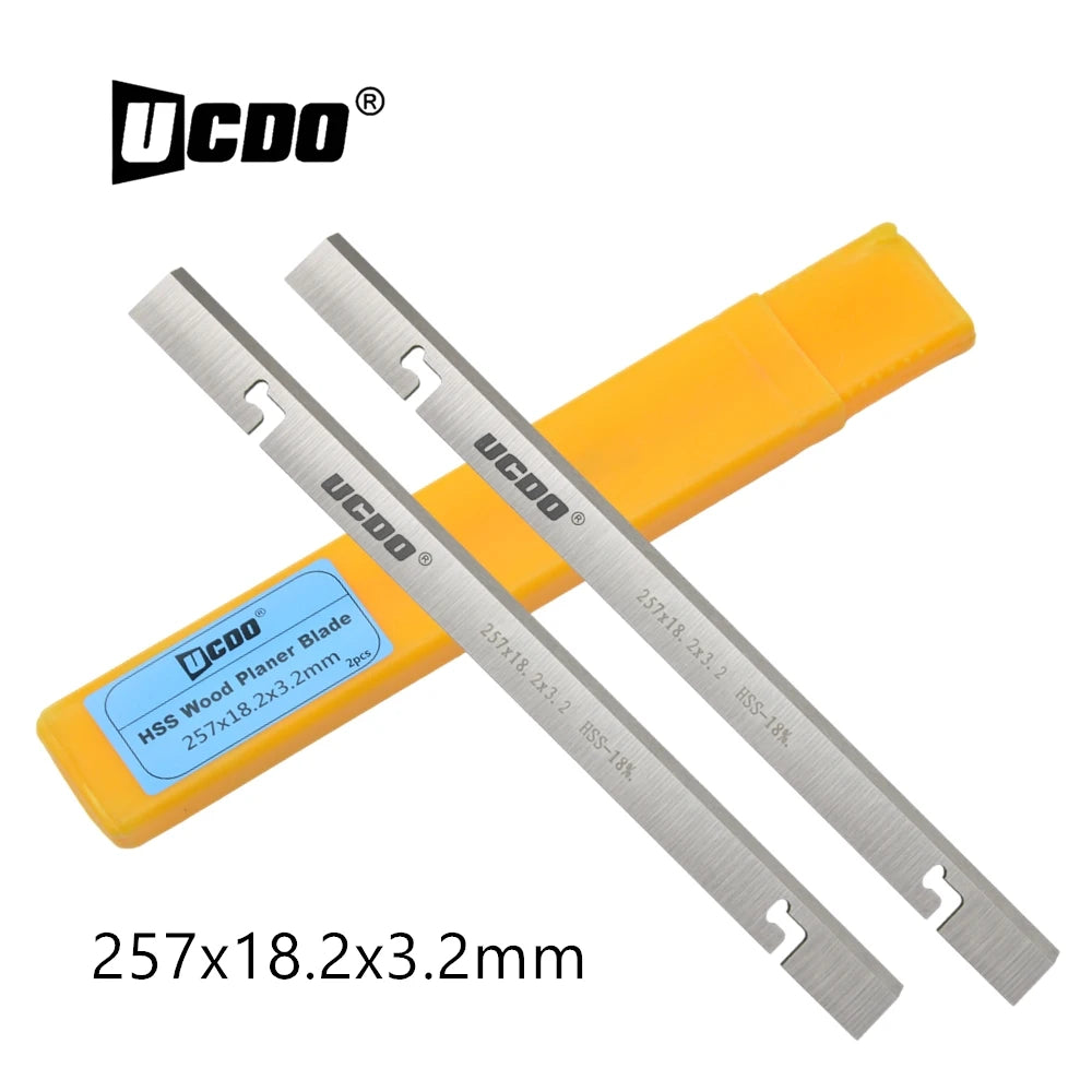 UCDO 257mm HSS Thickness Planer Blade 257x18.2x3.2mm Wood Planer Knife for MacAllister COD1500PT Woodworking Tools Accessories