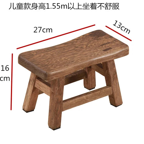Chicken wing wooden bathing stool solid wood small bench stool child mini Chinese home living room baby adult wooden stool ZM11