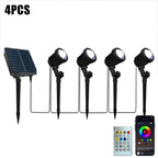 3000K/RGB Solar LED Light Outdoor Solar Spotlight Solar Garden Light Outdoor IP65 Waterproof Solar Power Light Wall Light