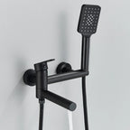 Black Bathtub Faucet Wall Mounted Waterfall Bath Shower System Embedded In Wall Tub Water Tap Shower Mixer Faucet