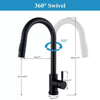 Black Pull-Out Sensor Kitchen Faucet - Touch Control Mixer Tap