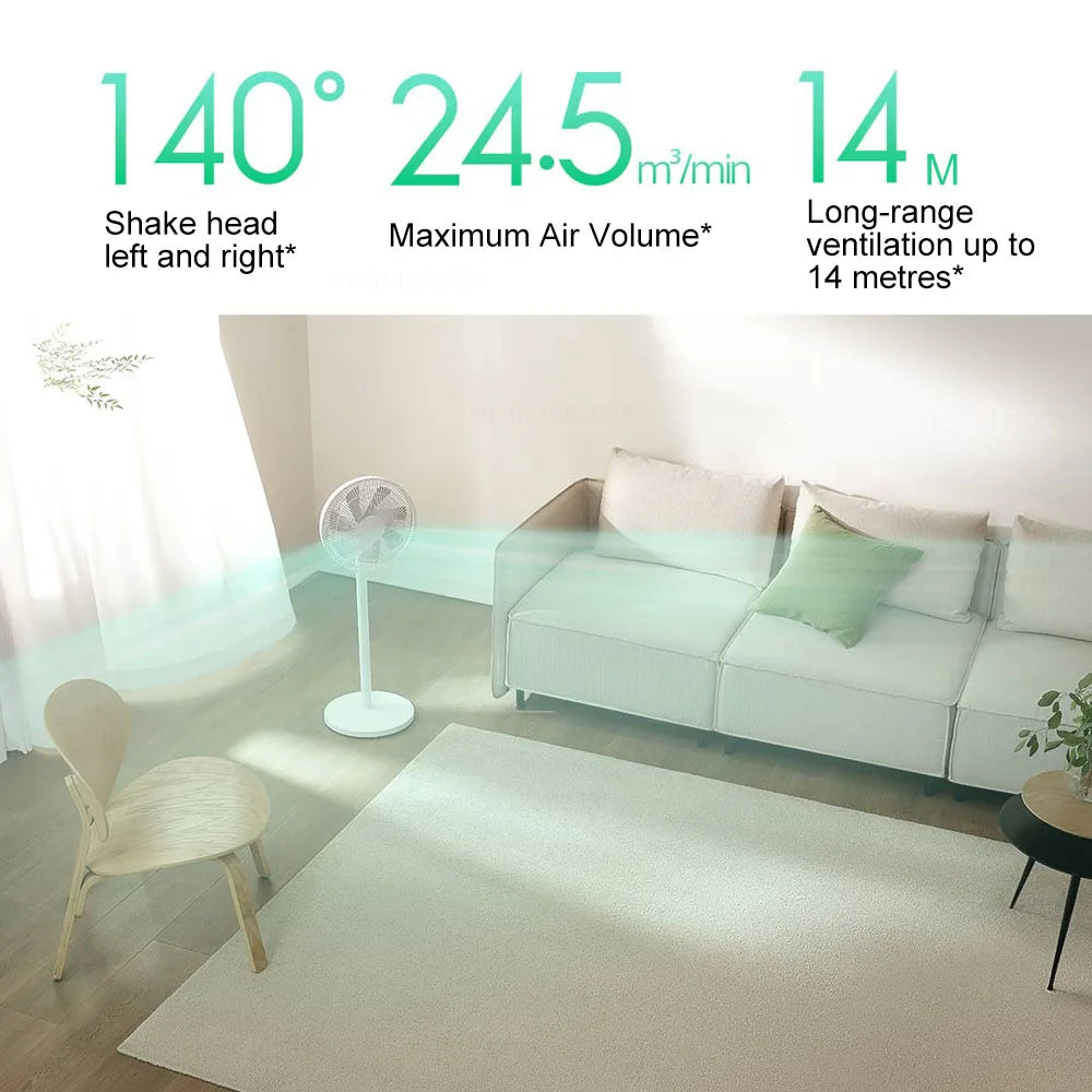 XIAOMI MIJIA Smart DC Inverter Floor Fan 1X Upgrade With 7-Blade,140° Wide-Angle Airflow,Low 25.6dB Noise,Wired Fan With Adapter