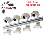 10pcs/Set Linear Rail Shaft Optical Axis 8mm 10mm 12mm + SK8/10/12 Shaft Support + SCS8/10/12UU Bearing Block For CNC Parts