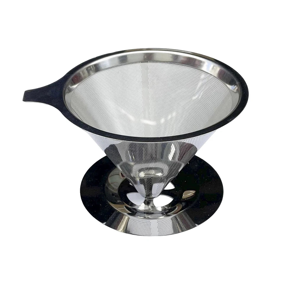 Cone Coffee Filter Screen 304 Stainless Steel Double-layer Espresso Tea Strainer Reusable Coffeeware Kitchen Gadgets