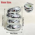 Disco Ball Spiral Vase Unique Glass Tiles Flower Bottle Disco Ball Planter Silver Mirror Vase Home Living Room Office Decor