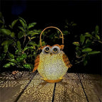 Hanging Solar Lantern Garden Light Waterproof Metal Decorative Solar Light Outdoor for Patio Yard Table Pathway Owl Pattern