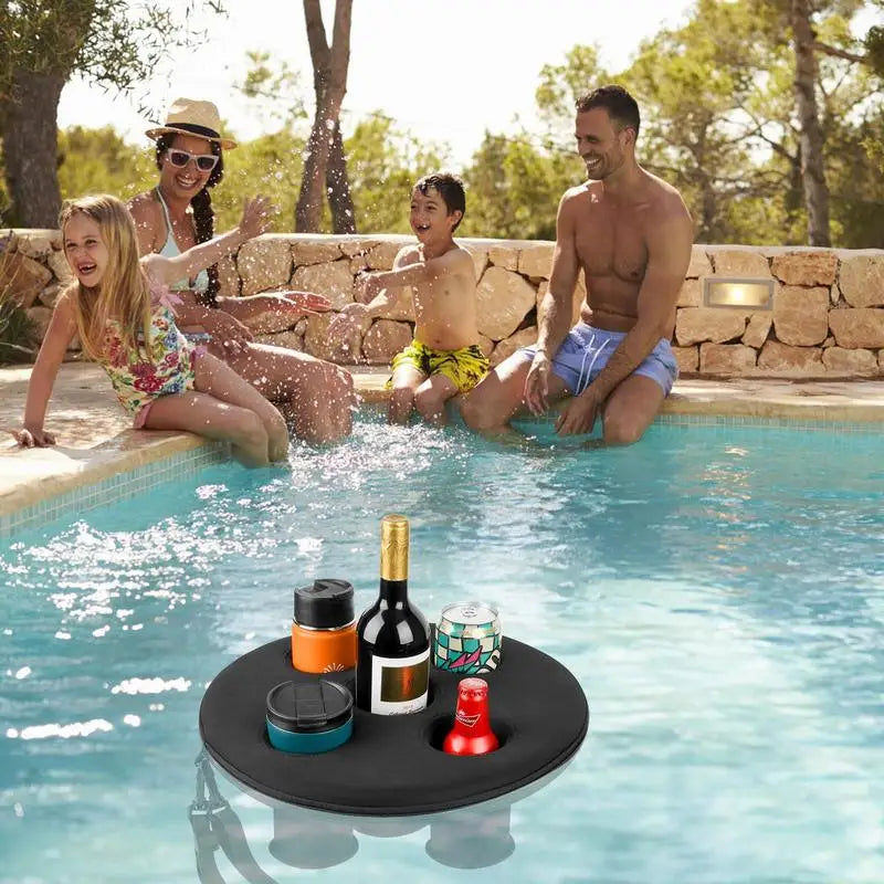 Floating Drink Holder Summer Inflatable Float Beer Drinking Cooler Table With 5 Holes Beer Tray Party Cup Holder For Pool Spa