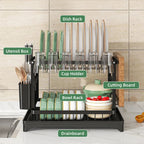 Premium Stainless Steel Dish Rack – Residue-Free Hygienic Drying, Sturdy Carbon Steel Build, Compact Kitchen Organizer