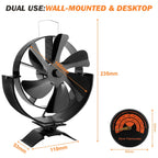 6 Blades Heat Powered Stove Fan 360 Rotating Fireplace Fan Log Wood Burner Eco-fan Quiet Stove Fan Efficient Heat Distribution