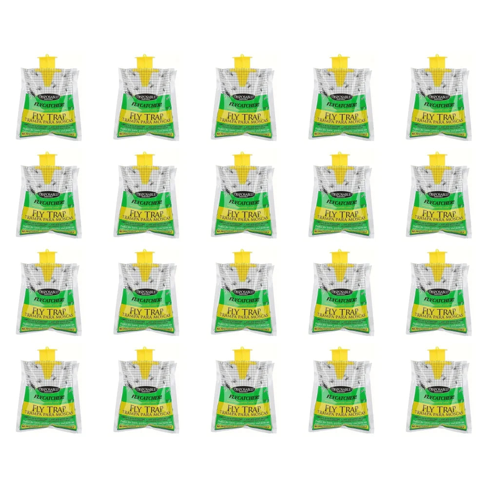 Hanging Flies Trap with Fly Bait Disposable Mosquito Trap Catcher Non-Toxic Fly Wasp Insect Bug Killer for Outdoor Garden Farm