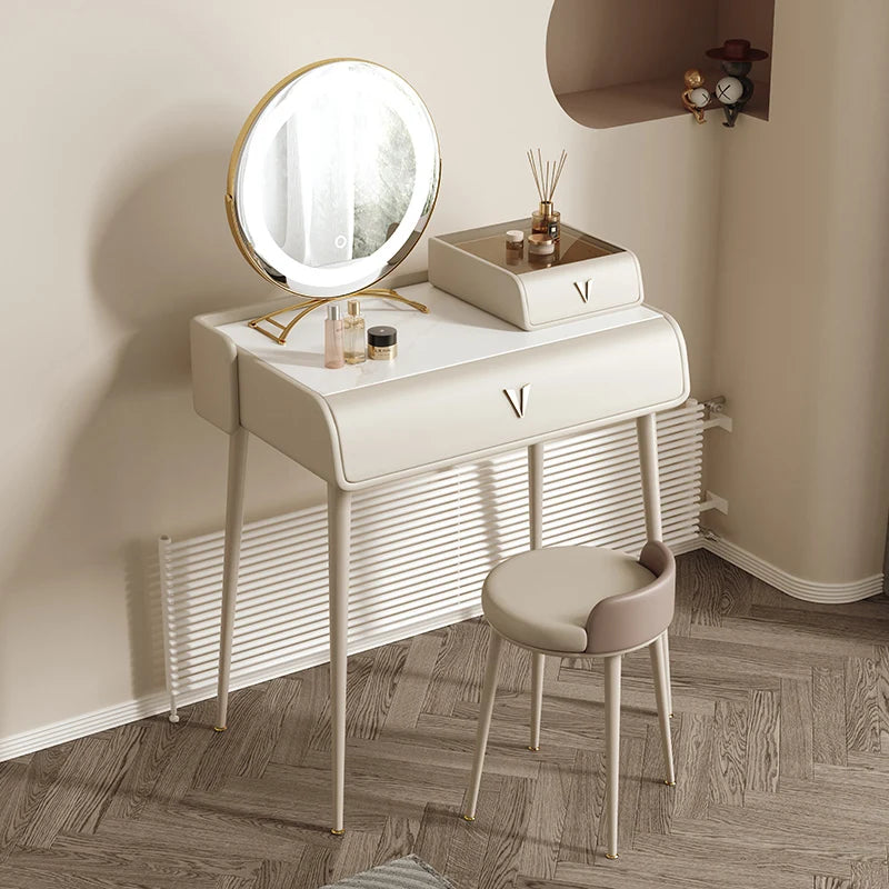 Cream Bedroom Vanity Table Light Luxury European Beauty Modern Dressing Table Service Accessories Vestidores Trendy Furniture