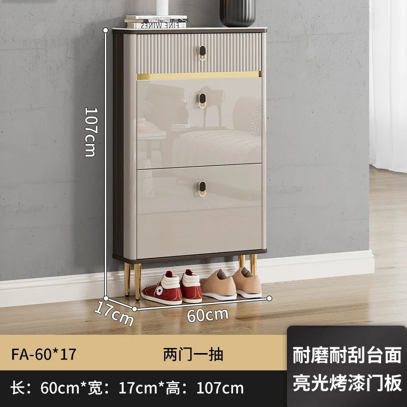 White Drawers Shelf Shoe Rack 3 Layers Narrow Save Space Shoe Cabinet Vertical Entrance Hall Meuble A Chaussures Home Furnitures