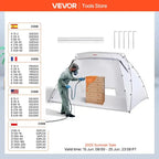 SucceBuy Portable Paint Booth Shelter 7.5x5.2x5.2/10x7x6ft Foldable Spray Painting Tent for Furniture Craft Project DIY Tool