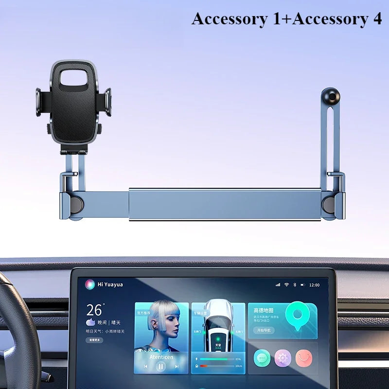 Hipacool Dual-position Car Screen Phone Holder Bracket Aluminum Alloy Adjustable for Tesla Model 3 Highland Y Car Accessories