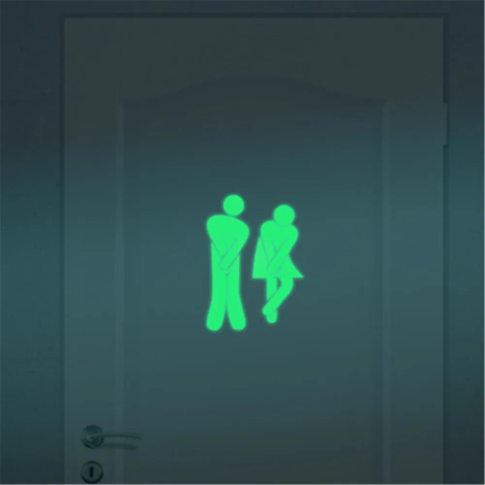 Wallpaster Bathroom Luminous Sticker Toilet Stickers Fluorescent Wallpaper Removable Sticker Wall Stickers For Living Room