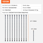 VEVOR Staircase Metal Balusters Galvanized Steel Decorative Banister Spindles with Hollow Baskets Spiral Stair with Shoes Screws
