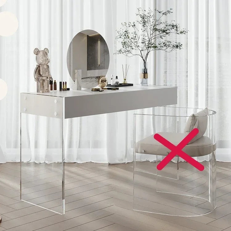 Acrylic Dressers Solid Wood Cabinet Bedroom Simple Design Modern Dressing Tables Makeup Stool With Mirror Minimalist Furniture