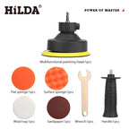 HILDA Electric Polishing Machine Set 7 Pcs Car Polisher for Car Maintenance Furniture Cleaning Detail Polishing and Waxing