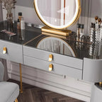 Dressing table glass desk bedroom modern makeup table wooden drawers Storage vanity chair comfortable furniture for bedroom