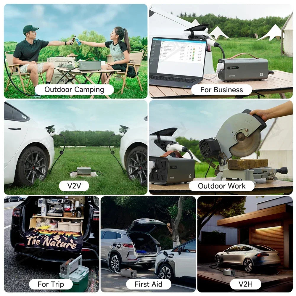 CSSBOON V2L Discharger Gun for Tesla Model 3 Y X S Car Inverter NACS CCS2 AC 110V-120V Portable Power Conversion Socket