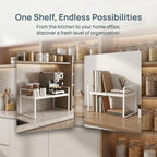 Layered Expandable Kitchen Storage Shelf Multi Level Cabinet Organizer for Seasoning Dish Arrangement Home Daily Use