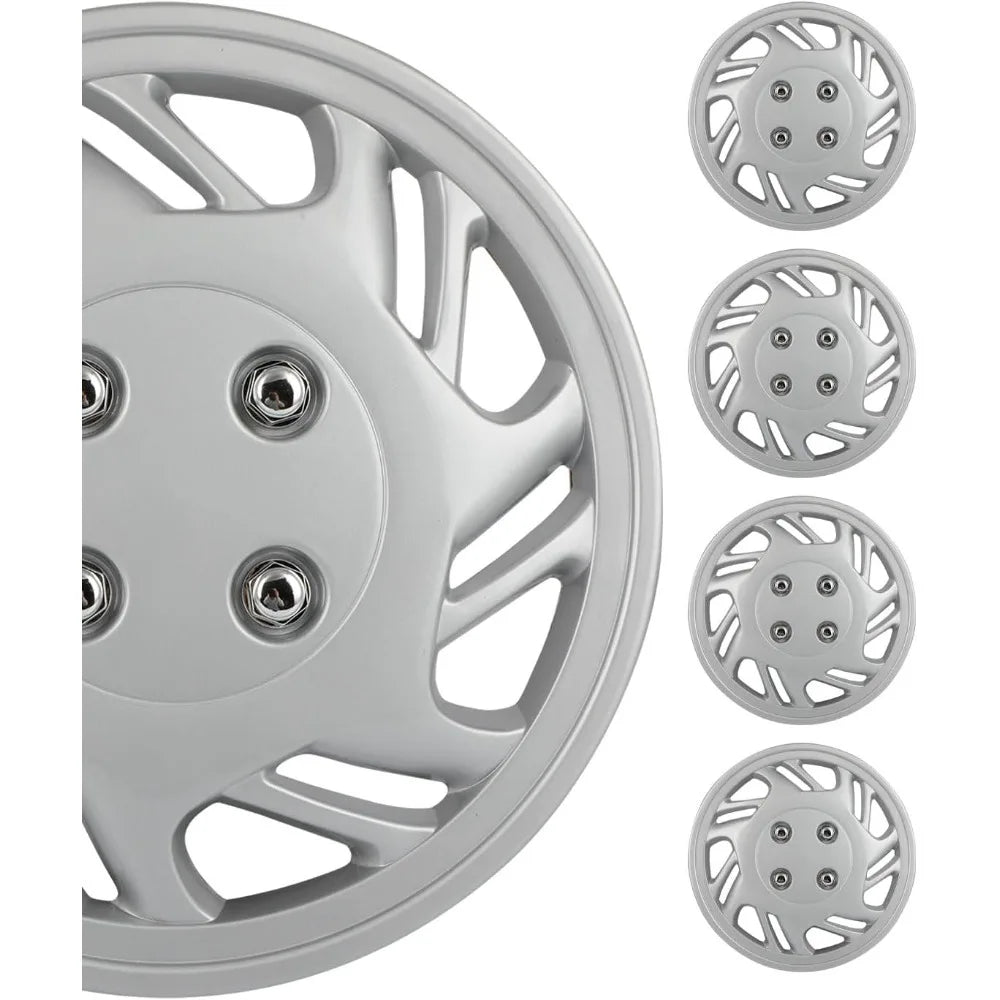 Hubcap Auto Tire Replacement Exterior Cap OEM Steel Wheel Hubcaps Wheel Cover Rim 13 Inch Set of 4 PP Silver Hub Caps