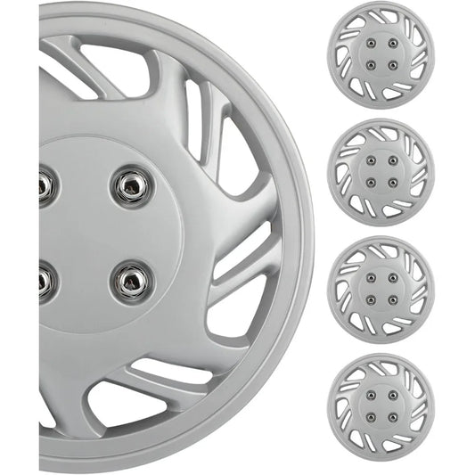 Hubcap Auto Tire Replacement Exterior Cap OEM Steel Wheel Hubcaps Wheel Cover Rim 13 Inch Set of 4 PP Silver Hub Caps